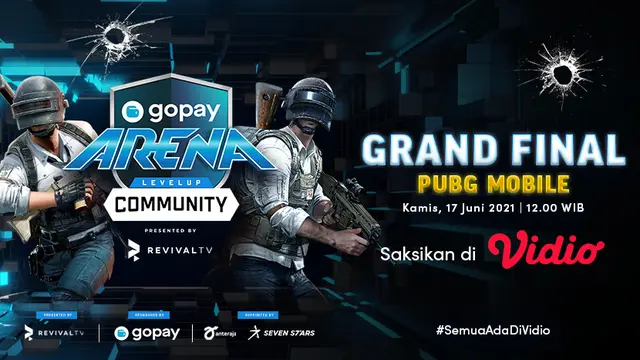 Live Streaming Grand Final GoPay Arena Level Up Community PUBG Mobile di Vidio, Kamis 17 Juni 2021