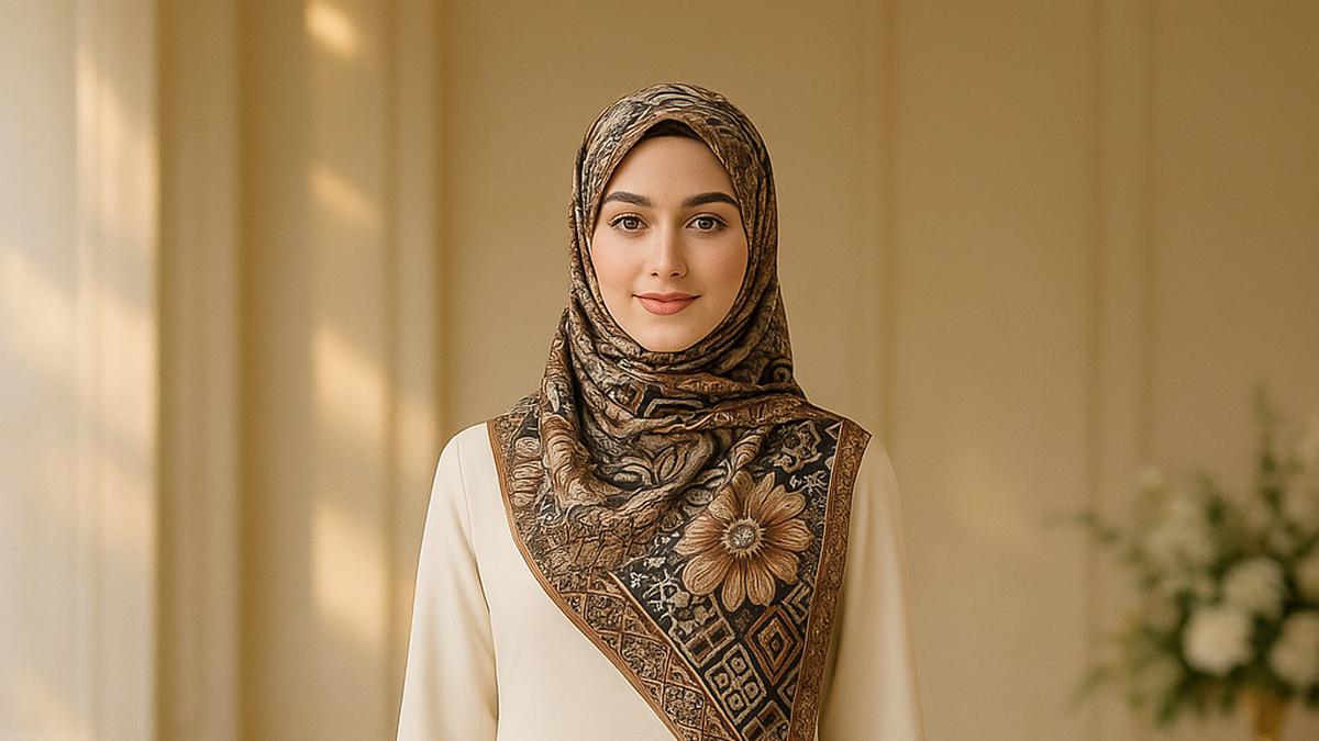 8 Inspirasi Gamis Polos dengan Hijab Motif, Padu Padan Simpel tapi Memesona di 2025