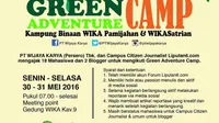 Green Camp bersama Wika yang akan diselenggarakan pada hari Senin - Selasa (30 - 31 Mei 2016) ke WikaSatrian & Kampung Binaan Wika Pamijahan