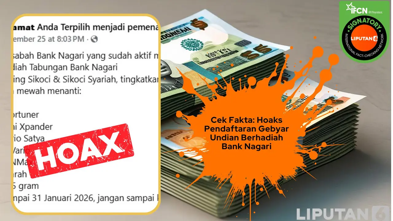 Cek fakta hoaks tautan pendaftaran gebyar undian berhadiah Bank Nagari