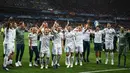 Liga Champions telah didominasi oleh Real Madrid sejak pertama kali diperkenalkan. Penyandang gelar terbanyak tersebut telah tampil sebanyak 458 kali dengan 273 kemenangan, dimana 18 kali di antaranya diraih di babak 16 besar. (AFP/Franck Fife)