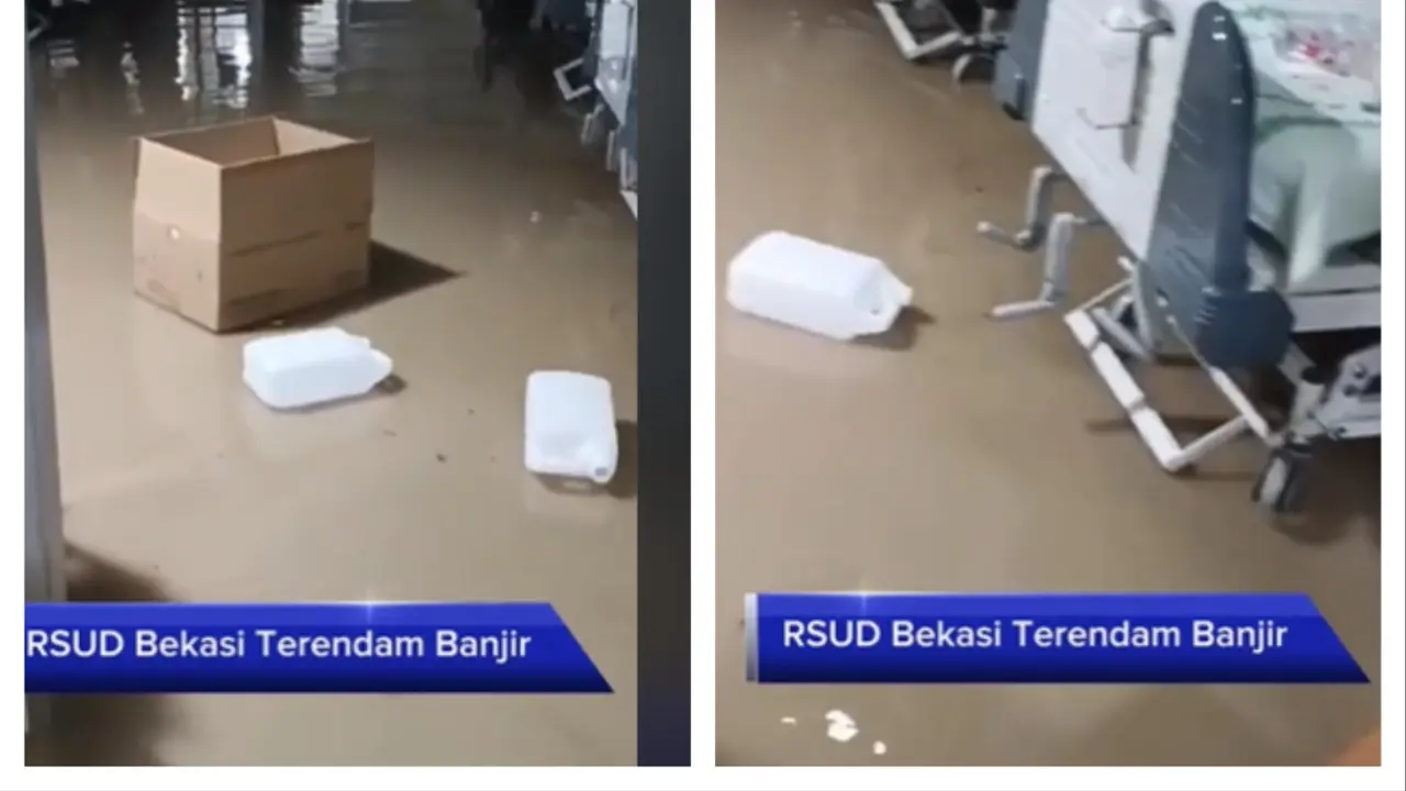 Penampakan RSUD Bekasi yang Ikut Terendam Banjir Viral/ TikTok @publicinfoid