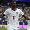 Penyerang Inggris #11, Marcus Rashford, merayakan setelah mencetak gol pada pertandingan Grup L Piala Dunia 2026 antara Inggris dan Kroasia di Stadion Dallas di Arlington pada 18 Juni 2026. (Aric Becker/AFP)