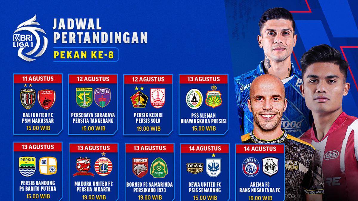 Jadwal Live Streaming BRI Liga 1 2023/2024 Pekan Kedelapan di Vidio