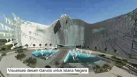 Visual desain garuda di bangunan Istana Negara Ibu Kota Baru. (dok. tangkapan layar IGTV @suharsomonoarfa)