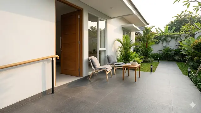 Model Teras Depan Rumah untuk Lansia (Foto: Gemini AI)