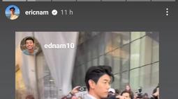 Eric Nam di peragaan busana Thom Browne di New York Fashion Week 2023. (Instagram/ ericnam)