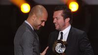 Pep Guardiola- Lothar Matthaus (FRANCK FIFE / AFP)