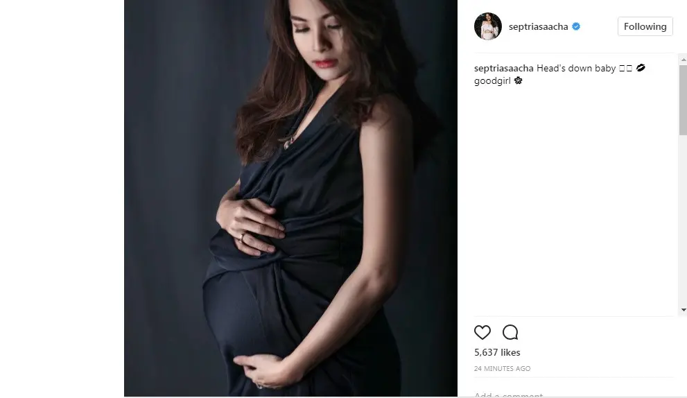 Acha Septriasa merasakan sang bayi sudah di bawah (Foto: Instagram)