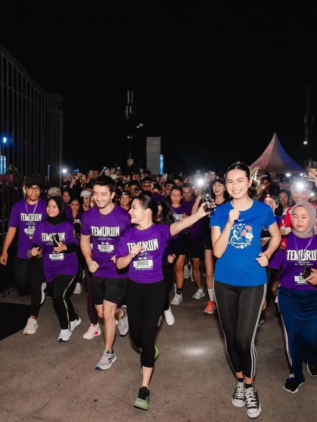 6 Gaya Prilly Latuconsina Pertama Kali Ikut Event Lari, Tampil Unik Pakai Makeup Bertema Horor