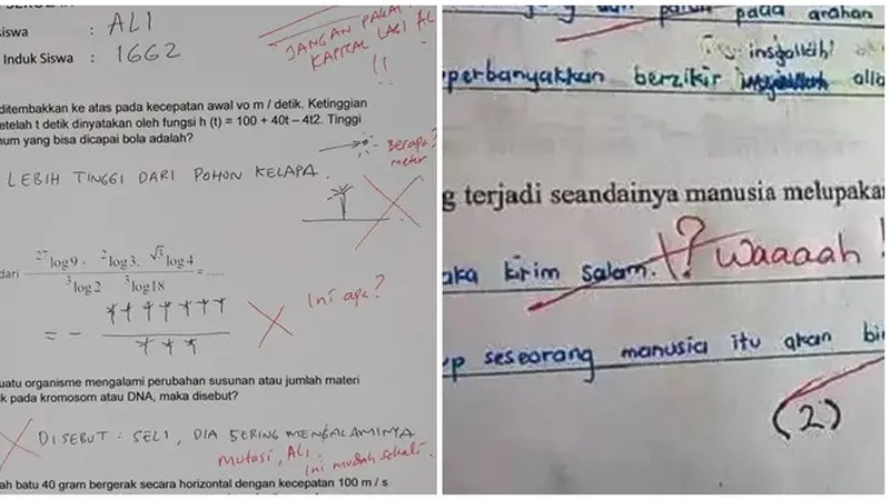 6 Potret Lembar Jawaban Murid Penuh Coretan Guru Ini Bikin Elus Dada