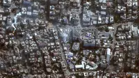 Citra satelit kondisi Gaza yang digempur Israel. (Maxar Technologies)