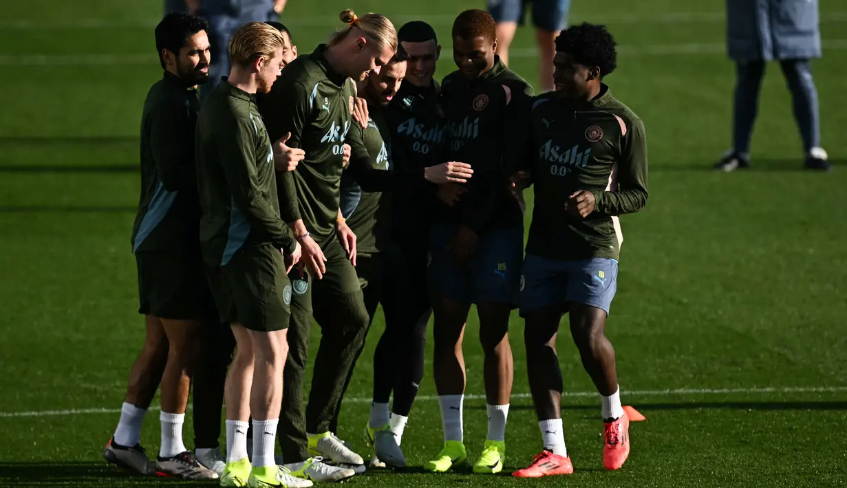 Saat ini, Manchester City berada dalam kondisi baik, kecuali pemain belakang Nathan Ake yang masih mengalami masalah otot. (Paul ELLIS/AFP)