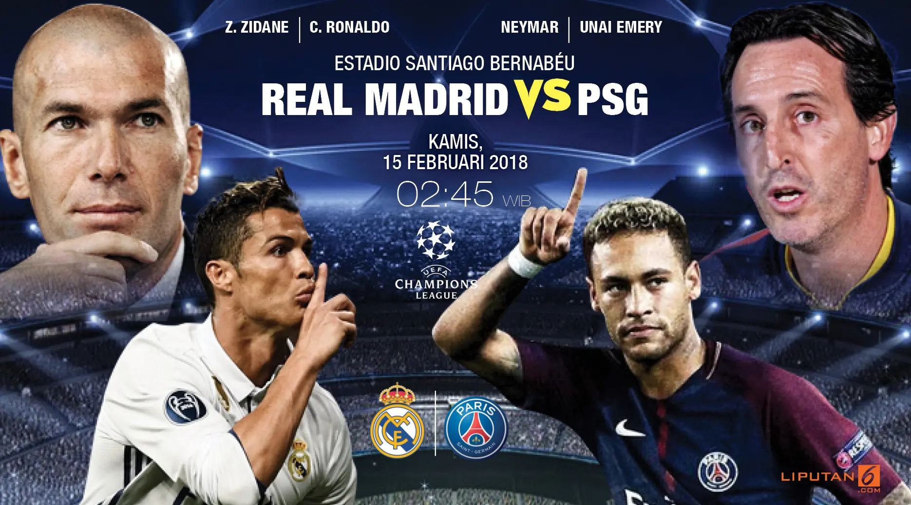 Prediksi Real Madrid Vs  PSG (Liputan6.com/Trie yas)