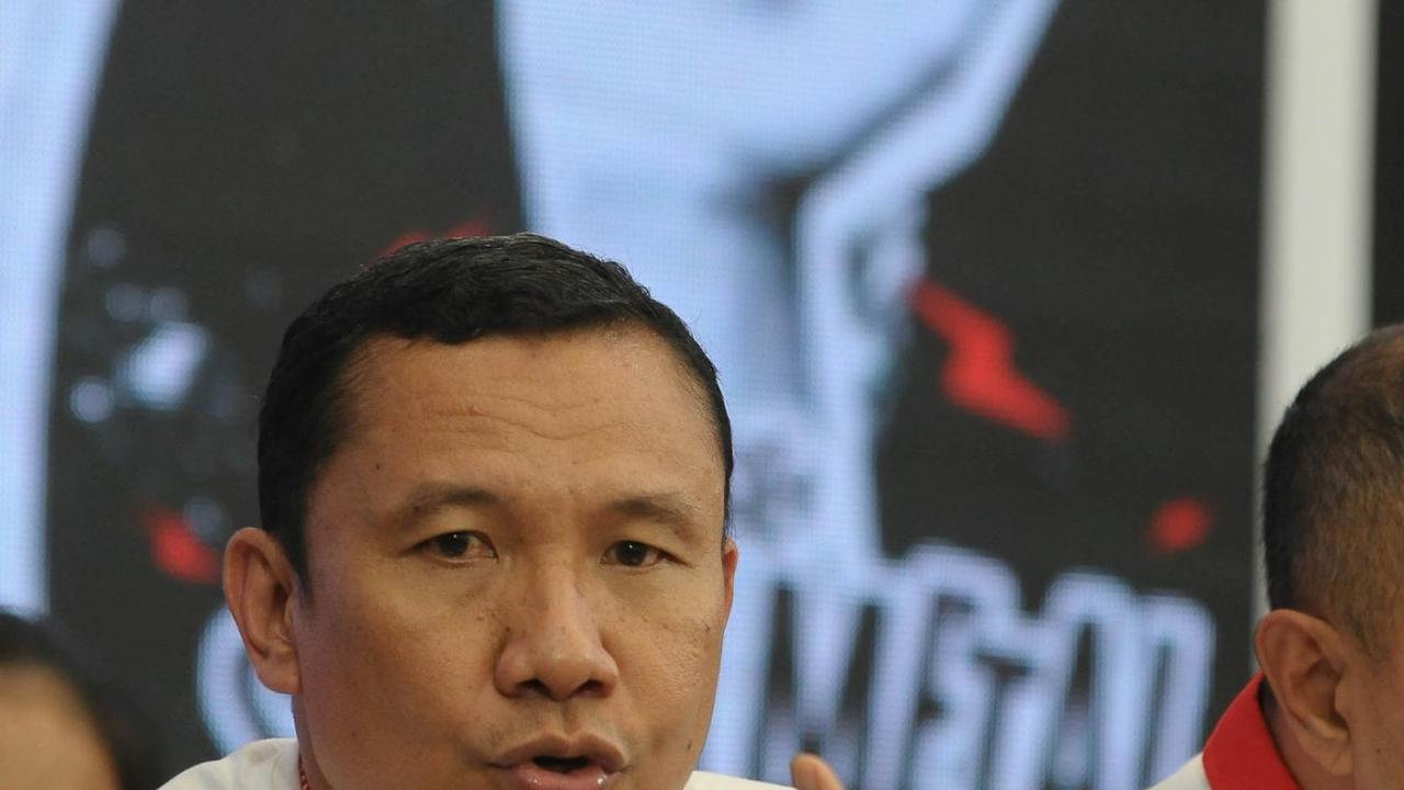 Relawan Ganjar-Mahfud menggelar konferensi pers untuk persiapan Konser Salam Metal 3 Menang Total di GBK di Kantor Tim Koordinasi Relawan Pemenangan Pilpres Ganjar Pranowo-Mahfud MD (TKRPP), Jakarta, Kamis (1/2/2024).<br>(Foto merdeka.com / Imam Buhori)