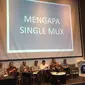 Diskusi RUU Penyiaran di Universitas Multimedia Nusantara, Tangerang, Serpong, Senin (6/11/2017). (Liputan6.com/M.Radityo)