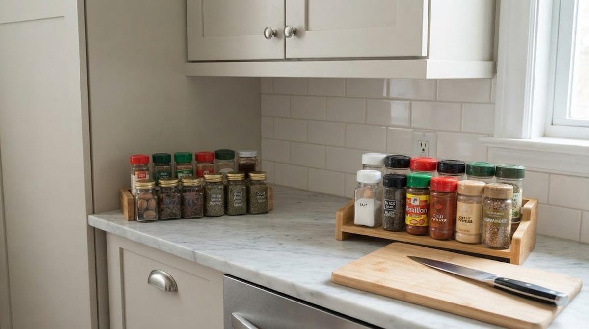 Cara Menata Botol Bumbu di  Dapur Sempit agar Mudah Diambil