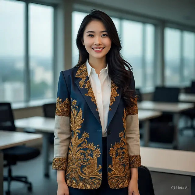 Blazer Batik Wanita Profesional