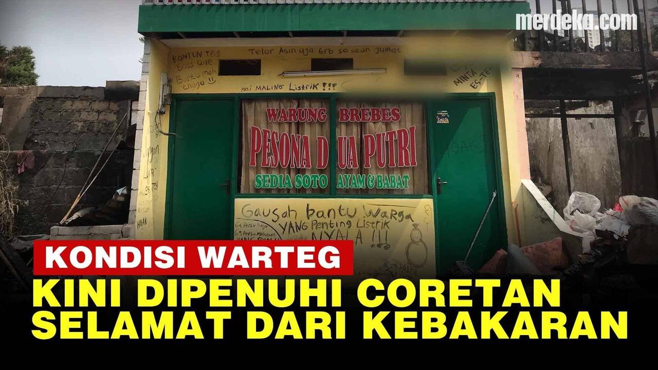 VIDEO: Kondisi Warteg Selamat dari Kebakaran Kini Dipenuhi Coretan, Ulah Siapa?