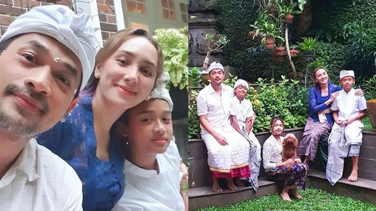 6 Potret Oka Antara dan Keluarga Rayakan Hari Raya Nyepi, Penuh Kebahagiaan