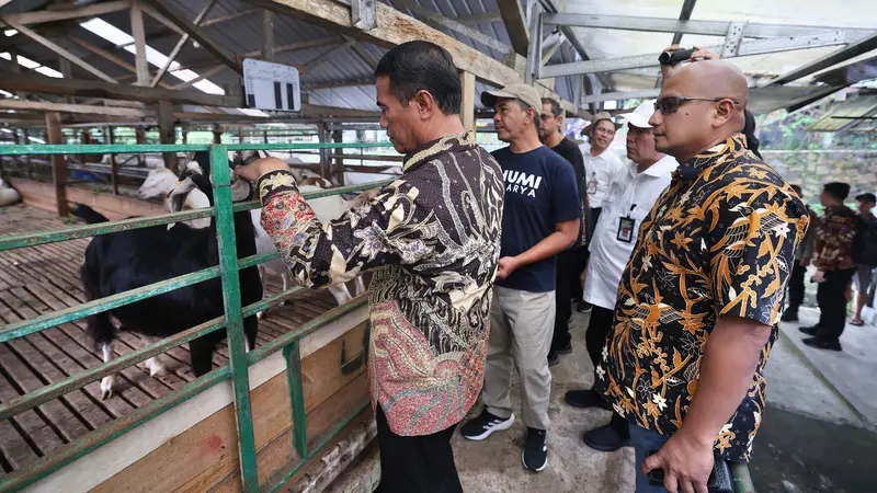 Menteri Pertanian (Mentan) Andi Amran Sulaiman mengunjungi Bhumi Nararya Farm di Kabupaten Sleman, DIY, Sabtu (29/6) (Istimewa)