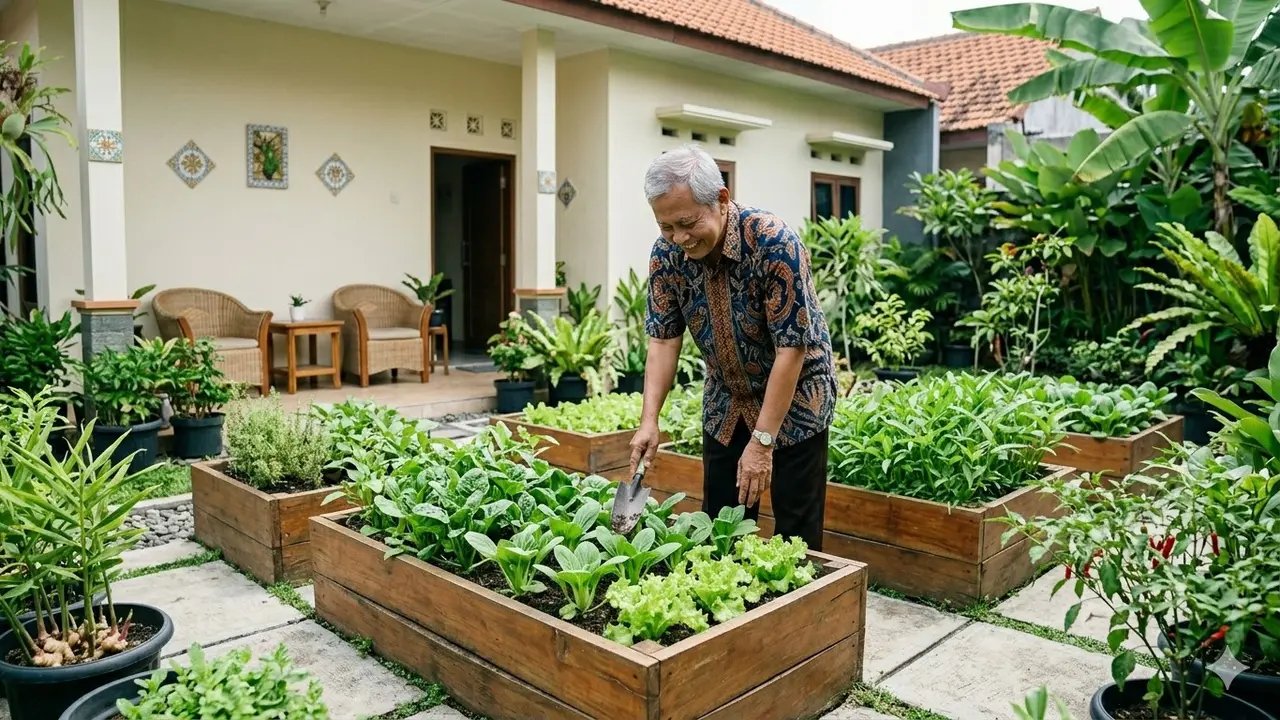 Kebun Sayur untuk Lansia Usia 60 Tahun (Foto: Gemini AI)