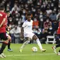 Real Madrid hanya mampu bermain imbang 0-0 kontra Osasuna pada laga pekan ke-11 La Liga di Santiago Bernabeu, Kamis (28/11/2021) dini hari WIB. (AP Photo/Jose Breton)