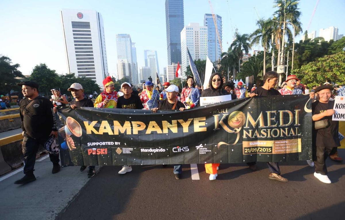 FOTO: Hari Komedi Nasional Resmi Ditetapkan, PASKI Rayakan dengan Aksi di Jalan Thamrin