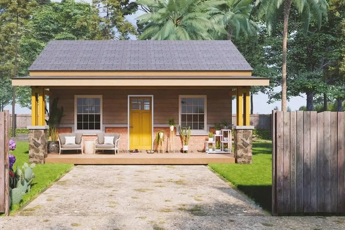 Ilustrasi rumah sederhana di kampung (Foto: Pinterest)