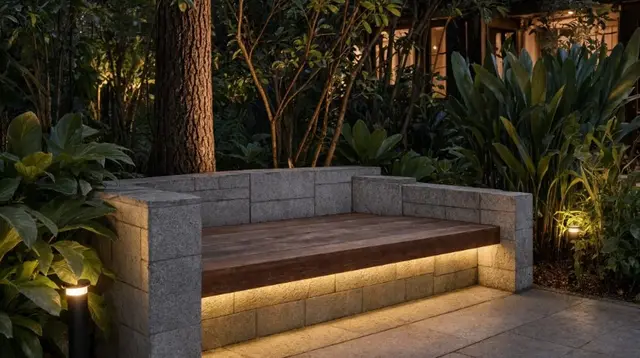 7 Model Bangku Bata Ringan yang Cocok Dipadukan dengan Lampu Taman, Tren di 2026