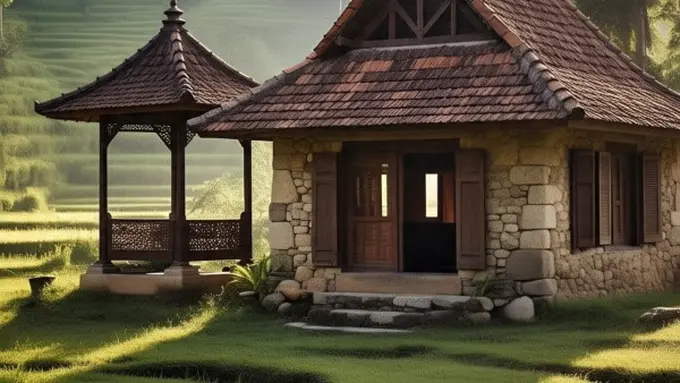 Ilustrasi Desain Rumah dengan Pendopo (Sumber Gambar: Meta AI)