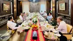 Presiden Joko Widodo menerima para ketua umum partai politik koalisi pemerintah di Istana Kepresidenan Jakarta, Rabu, 15 Juni 2022. Presiden menerima kehadiran para ketua umum parpol tersebut jelang pelantikan sejumlah menteri dan wakil menteri di Istana Negara. (Foto: Sekretariat Presiden)