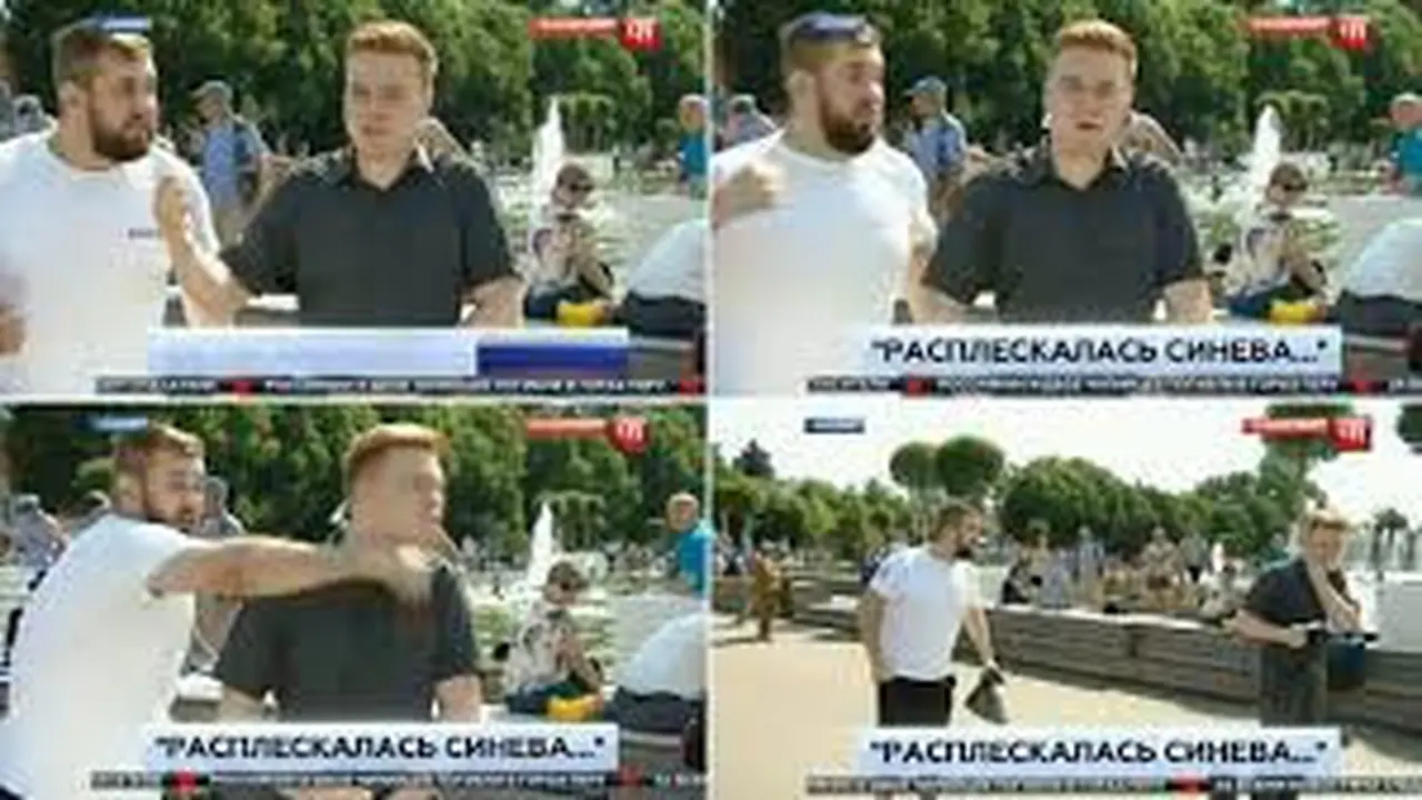 Detik-Detik Penyiar TV Rusia Ditonjok Pria Kala Siaran Langsung