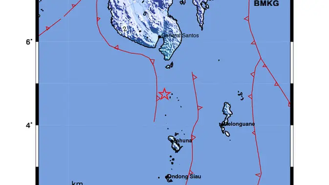 Gempa M 5,2 Guncang Tahuna Kepulauan Sangihe Sulut