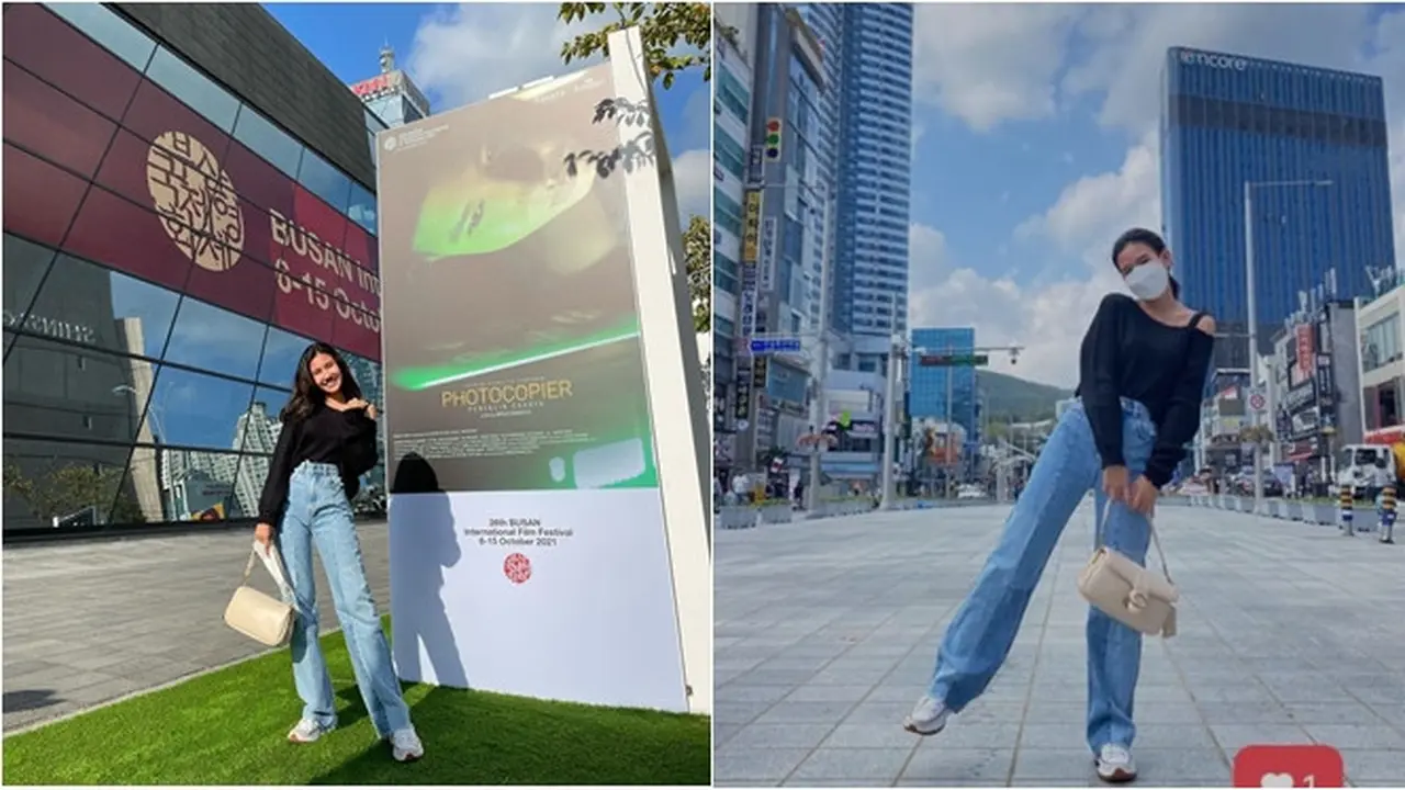 6 Potret Shenina Cinnamon di Busan, Akan Hadiri World Premiere Penyalin Cahaya