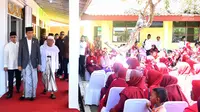 Presiden Jokowi saat meresmikan Bank Wakaf Mikro di Serang, Banten, Rabu (14/3). Menurut Jokowi, program ini diharapkan bisa memberi solusi bagi masyarakat yang kesulitan mendapat akses pembiayaan dari perbankan. (Liputan6.com/Pool/Biro Setpres)