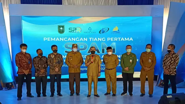 Pemancangan Tiang Pertama Sistem Penyediaan Air Minum (SPAM) Lintas Kota Pekanbaru dan Kabupaten Kampar.