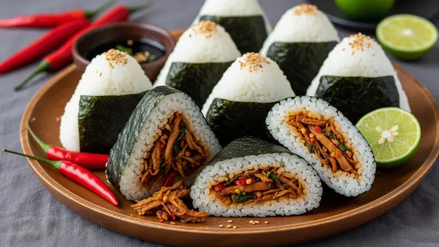 Resep Onigiri Ayam Suwir Bumbu Bebek (AI Generated)