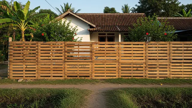 9 Model Pagar Rumah dari Palet Kayu Bekas untuk Rumah Kampung yang Hemat Biaya
