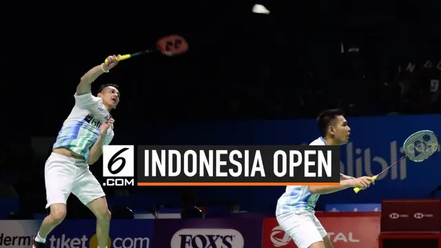 Ganda Putra Indonesia Fajar Alfian dan Muhammad Rian Ardianto berhasil mengalahkan ganda putra China di Indonesia Open 2019.