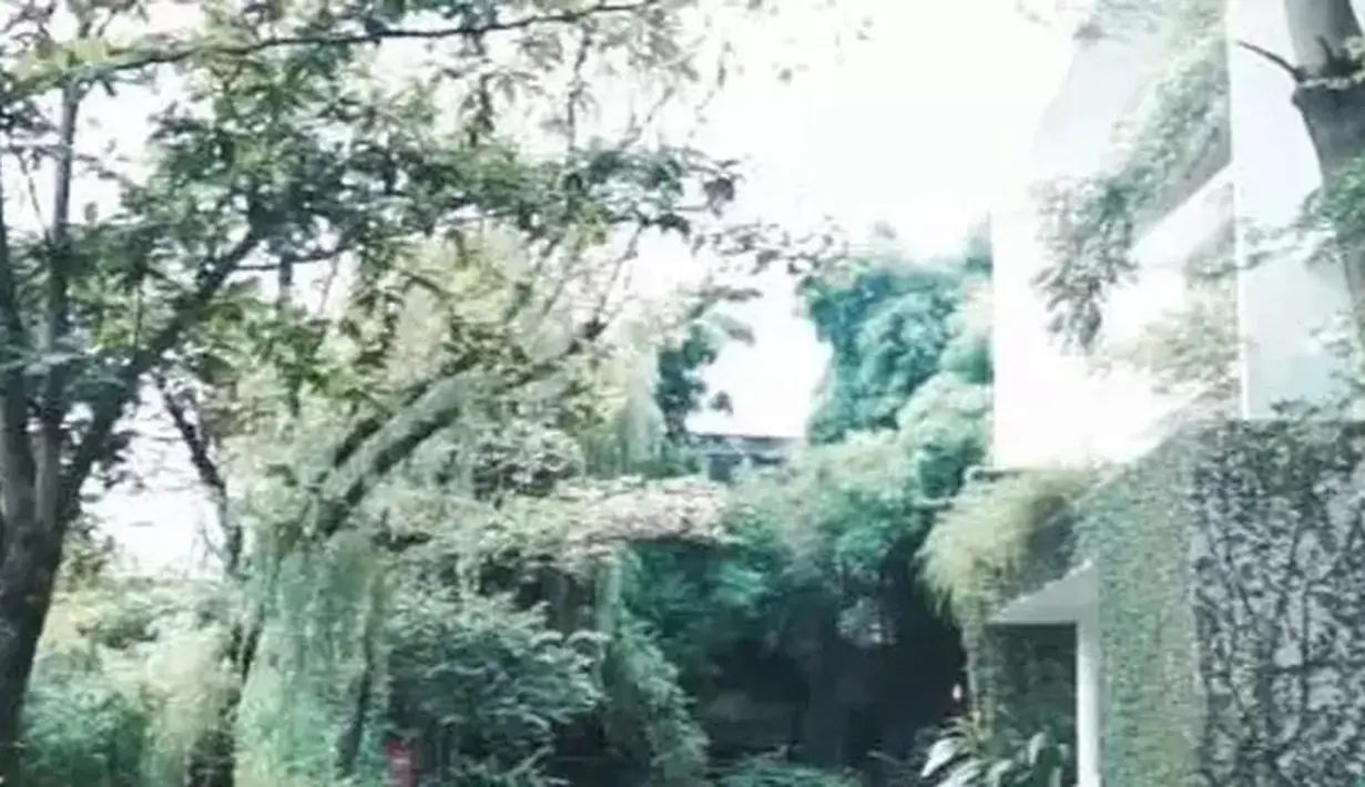 Rumah tampak asri dengan banyak pohon besar yang dibiarkan oleh pengembang. Sedangkan di depan rumahnya tampak ada danau. [Youtube/The Sungkars]