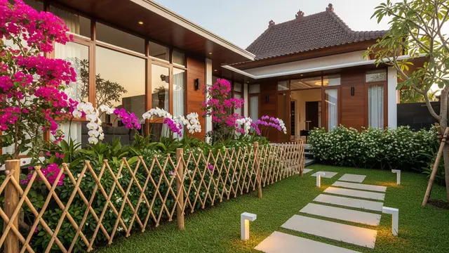 Inspirasi desain pagar taman bunga.