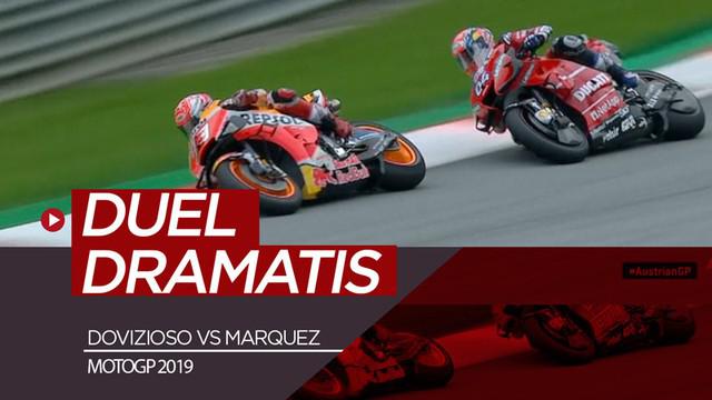 Berita video momen kemenangan dramatis Andrea Dovizioso atas Marc Marquez di MotoGP 2019, Minggu (11/8/2019).