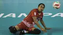 Pevoli Indonesia, Tatag Sugiyono, tampak kecewa dikalahkan Myanmar pada laga Asian Para Games di Tenis Indoor Senayan, Jakarta, Minggu (7/10/2018). Indonesia kalah 0-3 dari Myanmar. (Bola.com/Vitalis Yogi Trisna)