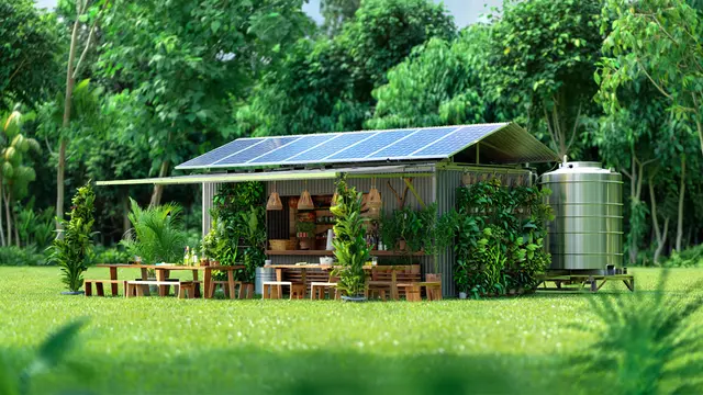 Desain Warung Jualan Kontainer dari Baja Ringan/ Ilustrasi AI