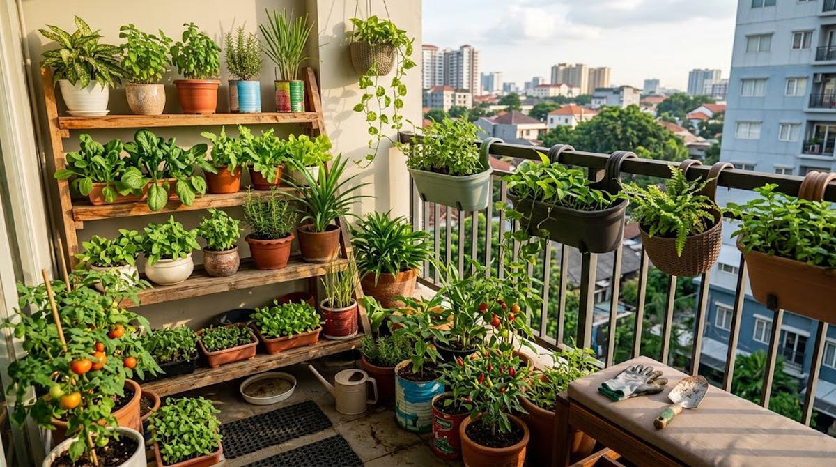 Kebun Mini yang Bisa Dibuat Tanpa Lahan Tanah/AI Generated