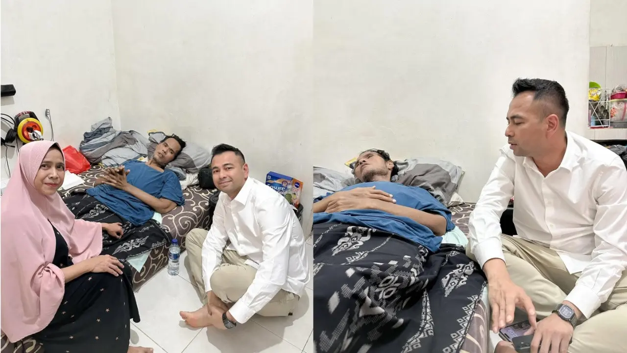 Momen Raffi Ahmad Jenguk Fahmi Bo yang Sedang Terbaring Sakit di Rumah/Instagram @raffinagita1717