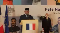 Menteri Pertahanan RI Prabowo Subianto menyebut Indonesia dan Prancis terus meningkatkan hubungan kemitraan yang strategis (Liputan6.com/Teddy Tri Setio Berty)