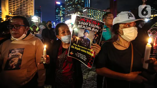 Aksi 1000 Lilin Keadilan untuk Brigadir J Digelar di Bundaran HI