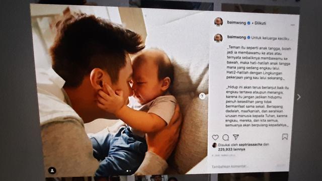 Unggahan Baim Wong. (Foto: Instagram @baimwong)